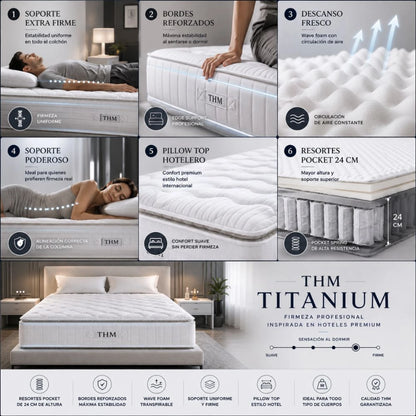 Colchon de resortes Queen THM Titanium