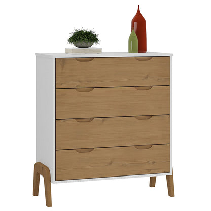 Comoda 4 cajones Linea Veneza - Blanco/Miel