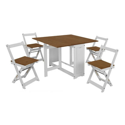 Desayunador 4 sillas plegables Linea Naturale