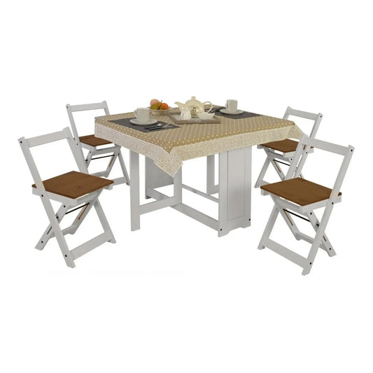 Desayunador 4 sillas plegables Linea Naturale
