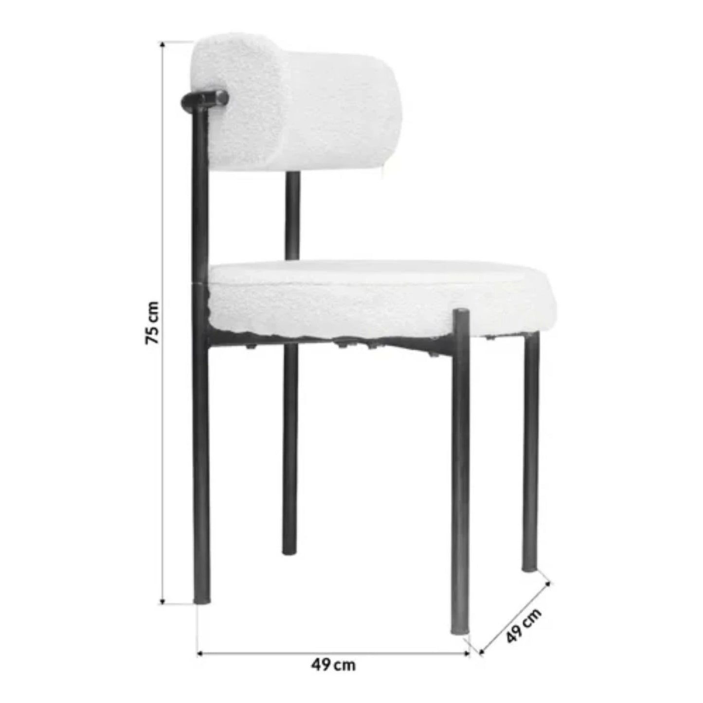Juego De Comedor 4 Sillas Boucle + Mesa Tulip - Mesa en negro