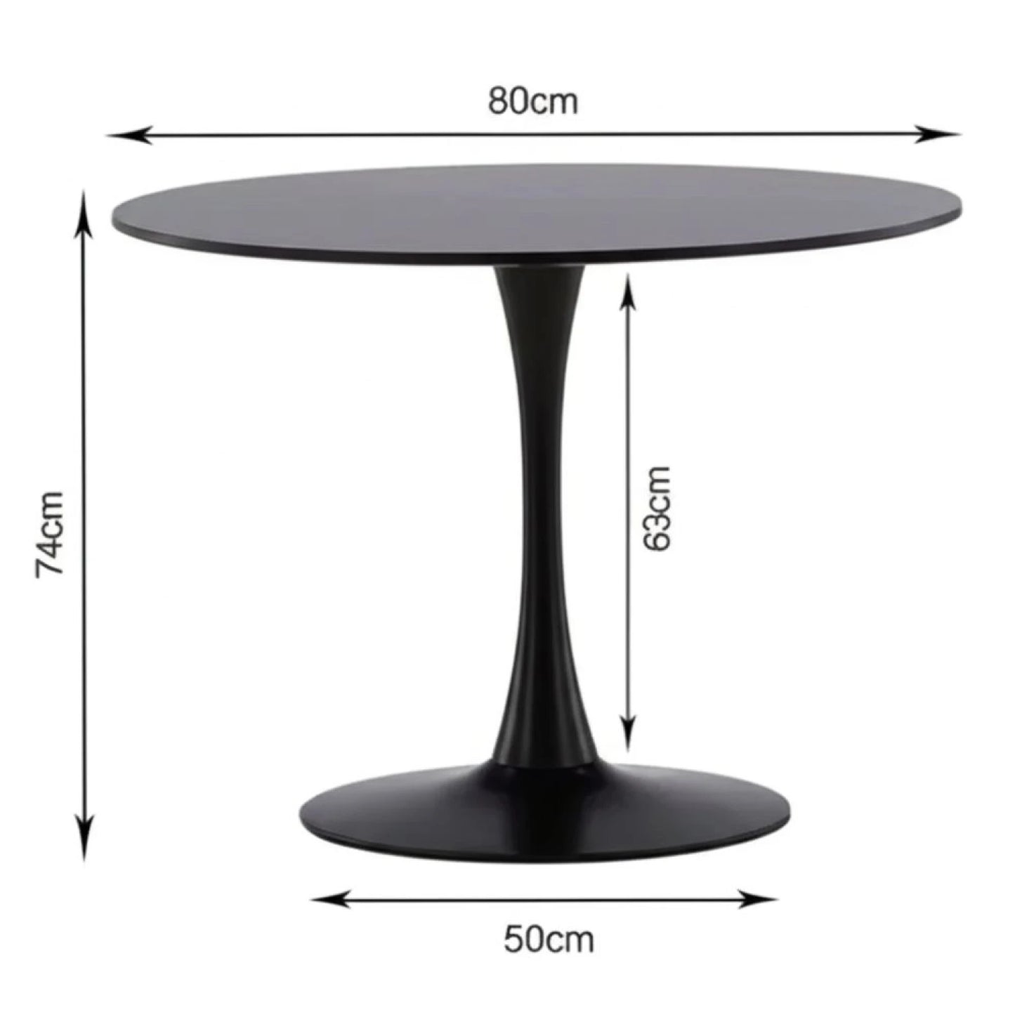 Juego De Comedor 4 Sillas Boucle + Mesa Tulip - Mesa en negro