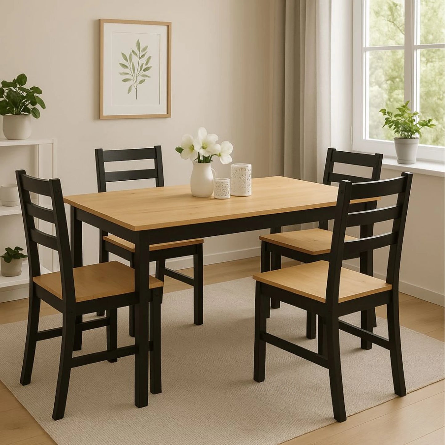 Juego de comedor 4 sillas Linea Denise