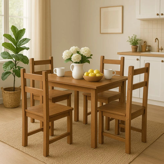 Juego de comedor 4 sillas Linea Naturale - Roble