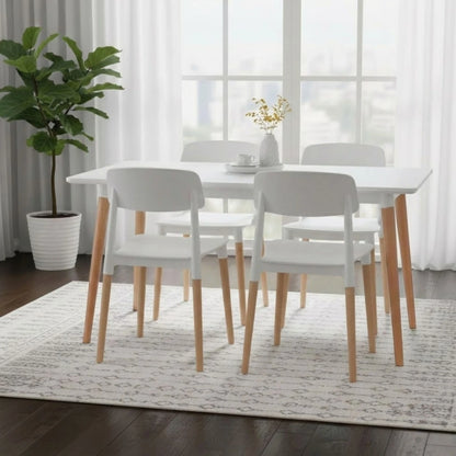 Juego de comedor 4 sillas Milan - Blanco