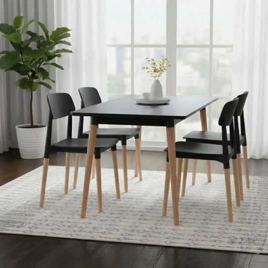 Juego de comedor 4 sillas Milan - Negro