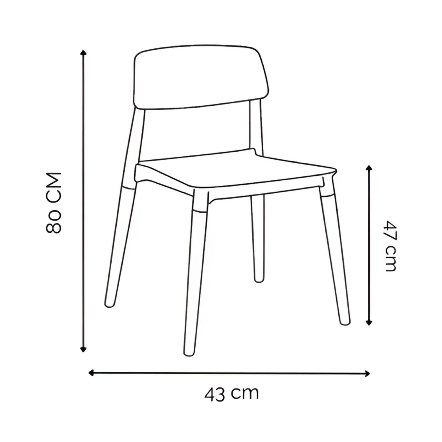 Juego de comedor 4 sillas Milan - Negro