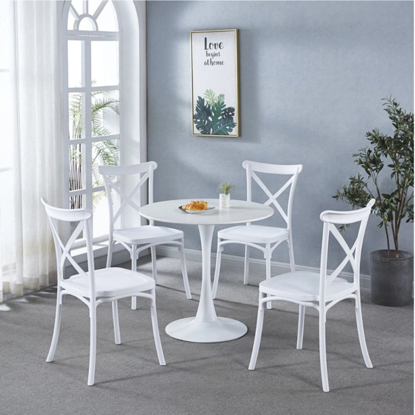 Juego De Comedor 4 Sillas Vienesas + Mesa Tulip - Negro
