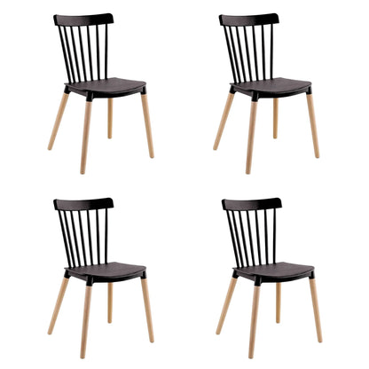 Juego de comedor 4 sillas Windsor - Negro