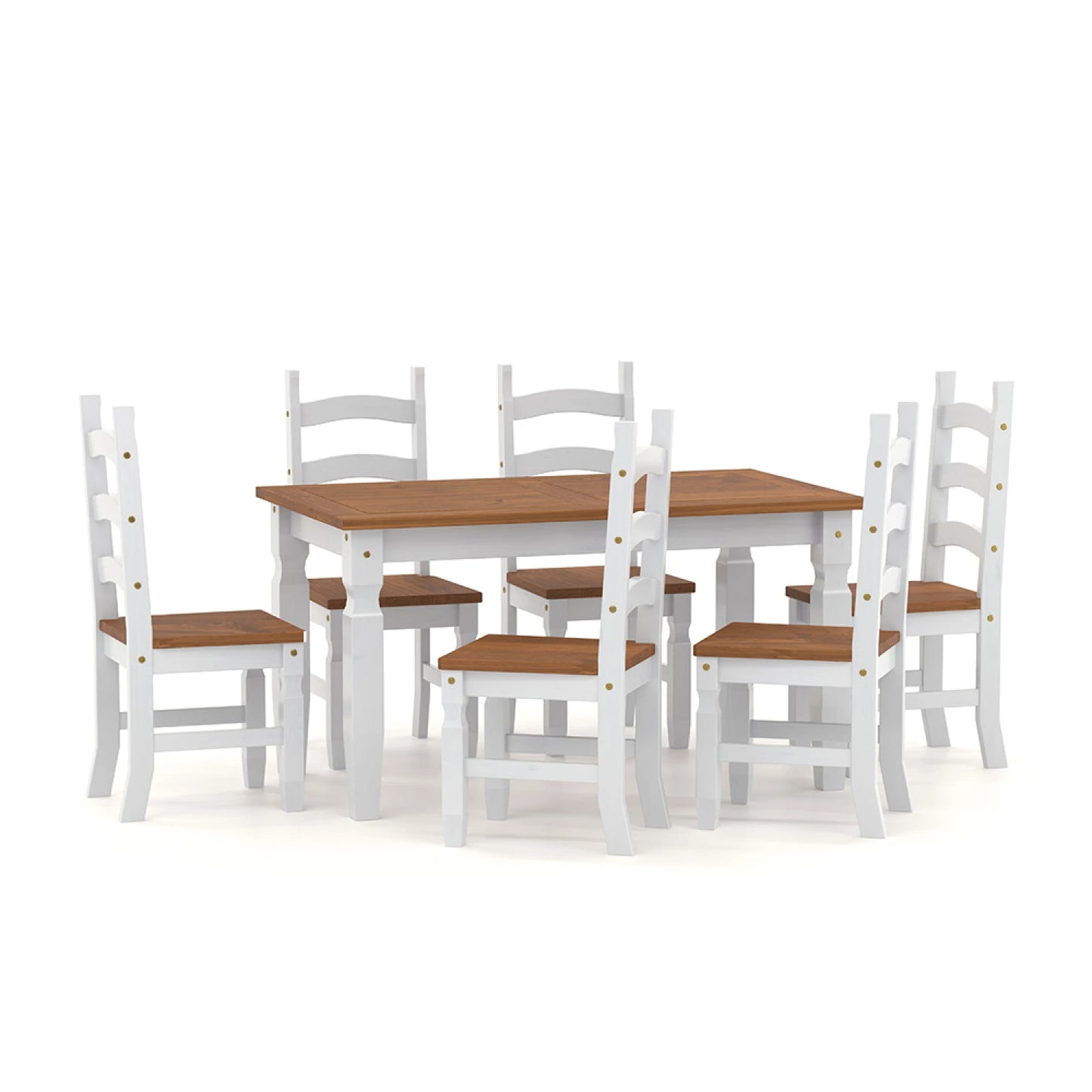 Juego de Comedor 6 Sillas Línea Naturale - Blanco/Roble