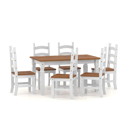 Juego de Comedor 6 Sillas Línea Naturale - Blanco/Roble