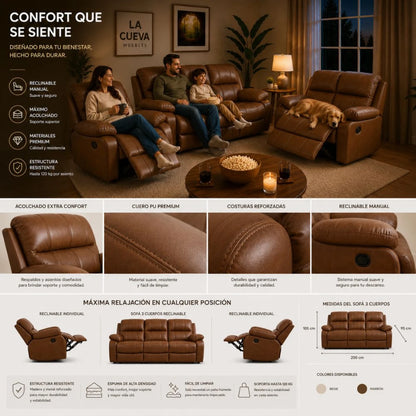 Juego de living reclinable 3+2+1
