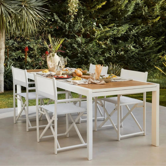 Mesa de jardin extensible Osaka - Blanca