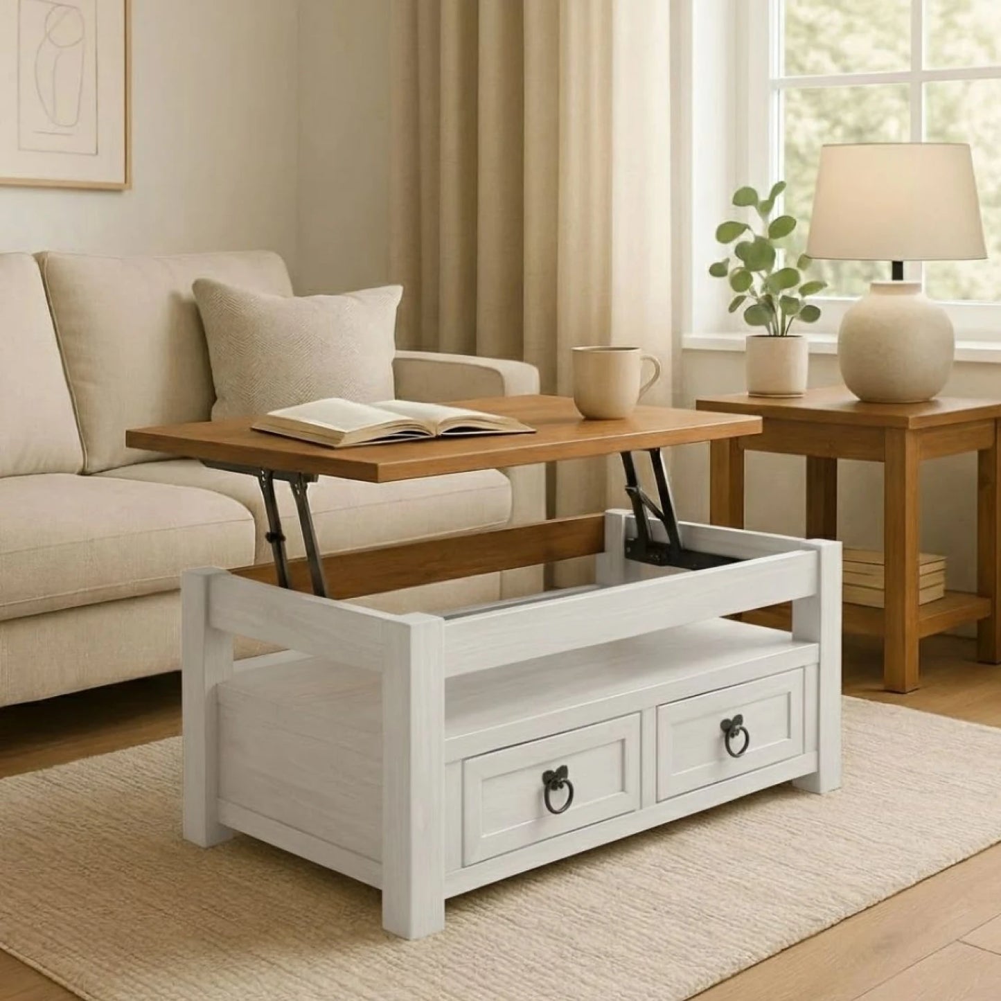 Mesa de Living Articulada Línea Naturale - Roble