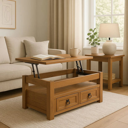 Mesa de Living Articulada Línea Naturale - Roble