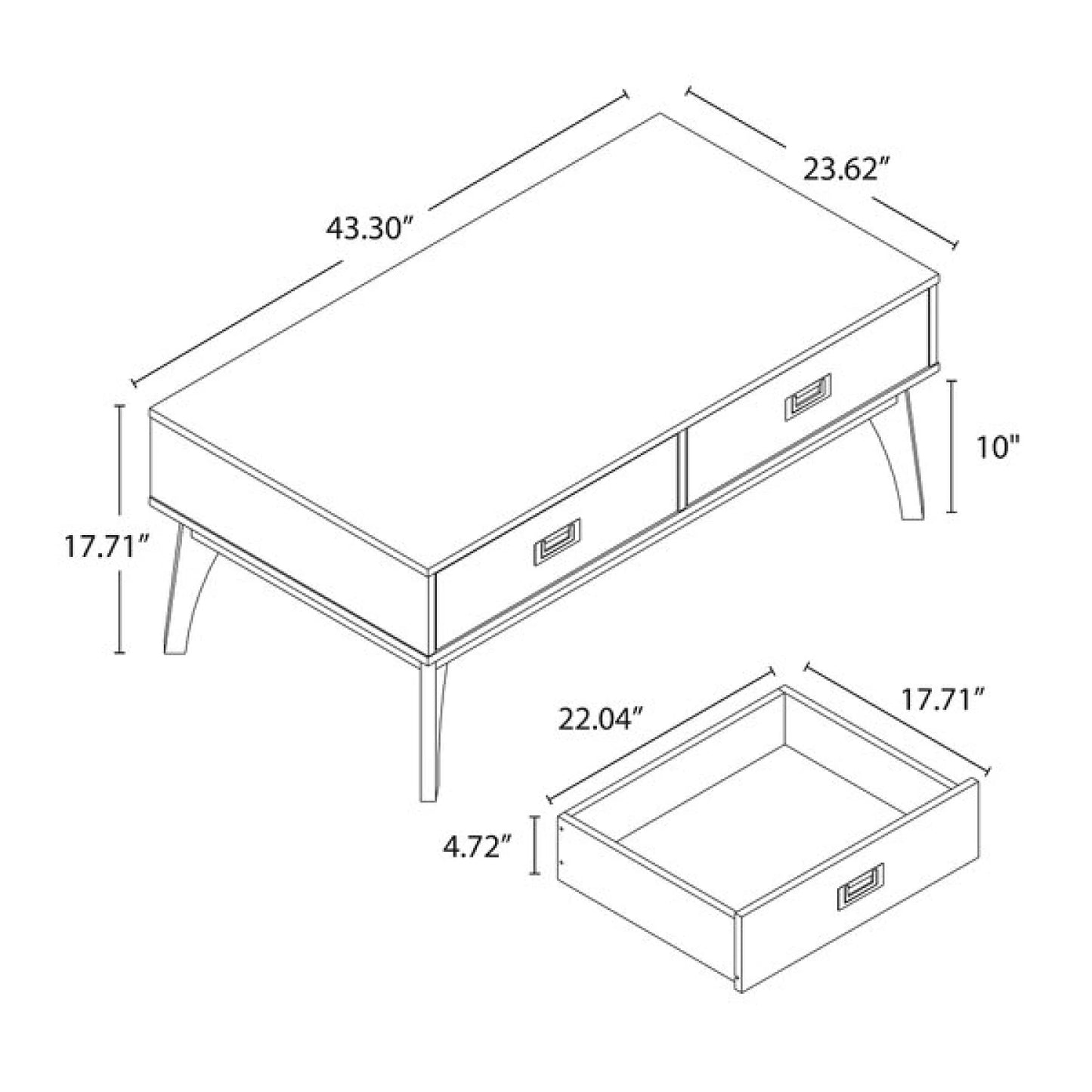Mesa de living Linea Metro - Blanco/Miel