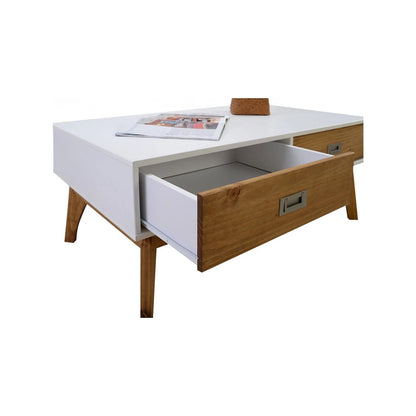 Mesa de living Linea Metro - Blanco/Miel