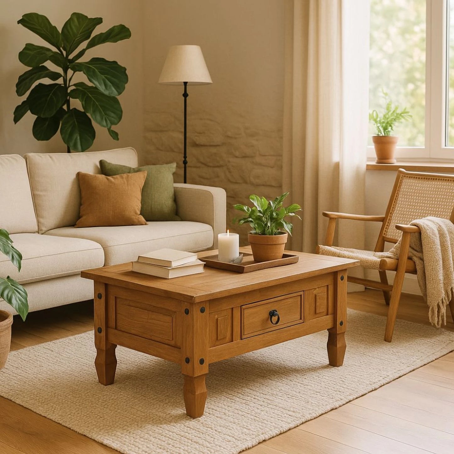Mesa de living Linea Naturale - Roble