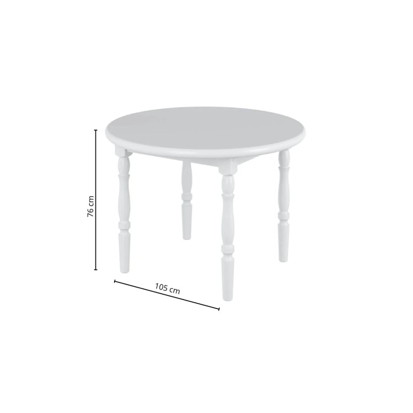 Mesa redonda 105x76 Linea Parma - Blanco