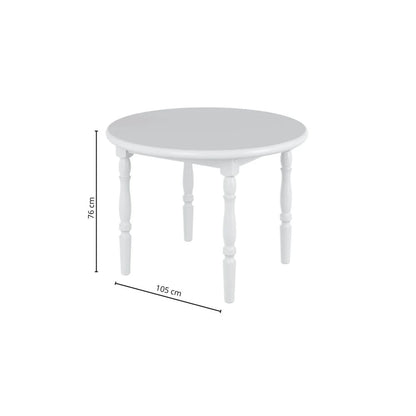 Mesa redonda 105x76 Linea Parma - Blanco