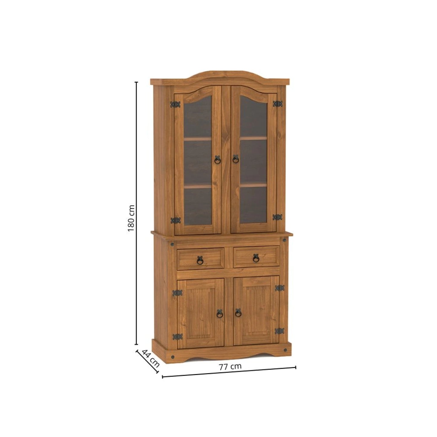 Modular Cristalero 4P2C Línea Naturale - Roble
