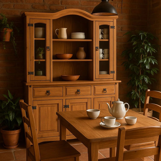 Modular cristalero 5P+3C Linea Naturale - Roble