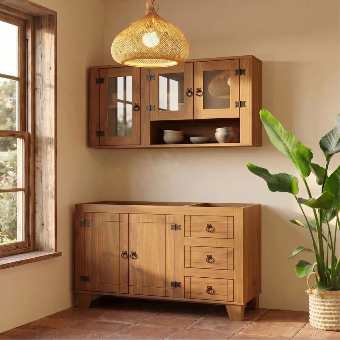 Mueble De Cocina Madera - Aéreo Alacena - Bajo Mesada - Roble