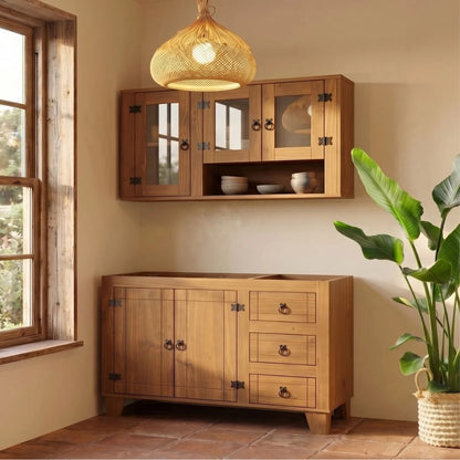 Mueble De Cocina Madera - Aéreo Alacena - Bajo Mesada - Roble