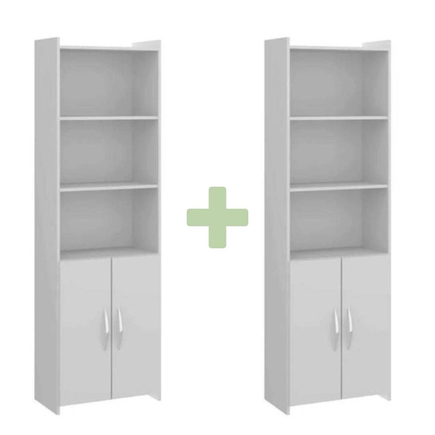 Promo 2 Bibliotecas Con Puertas - Blanco