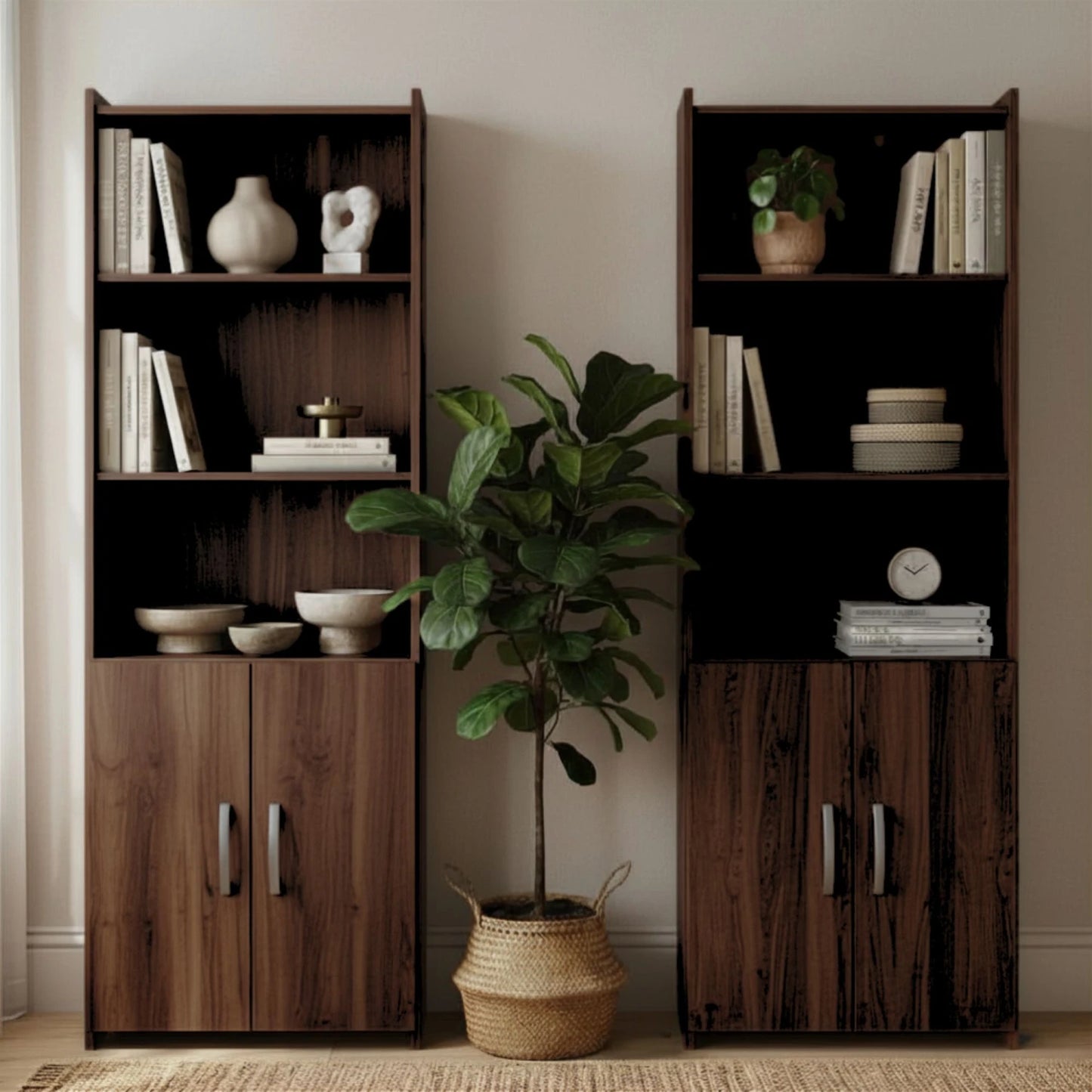 Promo 2 Bibliotecas Con Puertas - Blanco