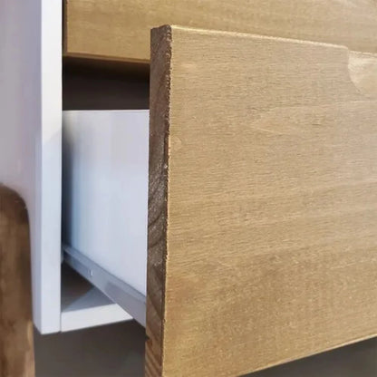 Promo 2 Mesa de luz 1 cajon Linea Veneza - Blanco/Miel