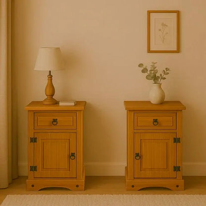 Promo 2 Mesa De Luz Linea Naturale - ROBLE
