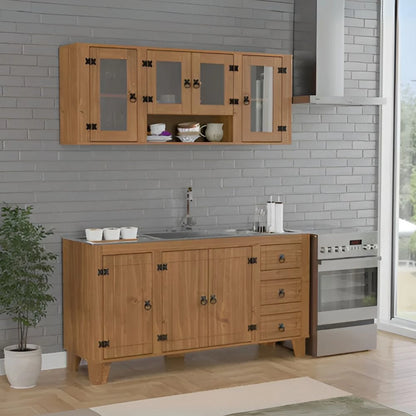 Promo Áereo 4 Puertas + Bajo Mesada Línea Naturale - Roble