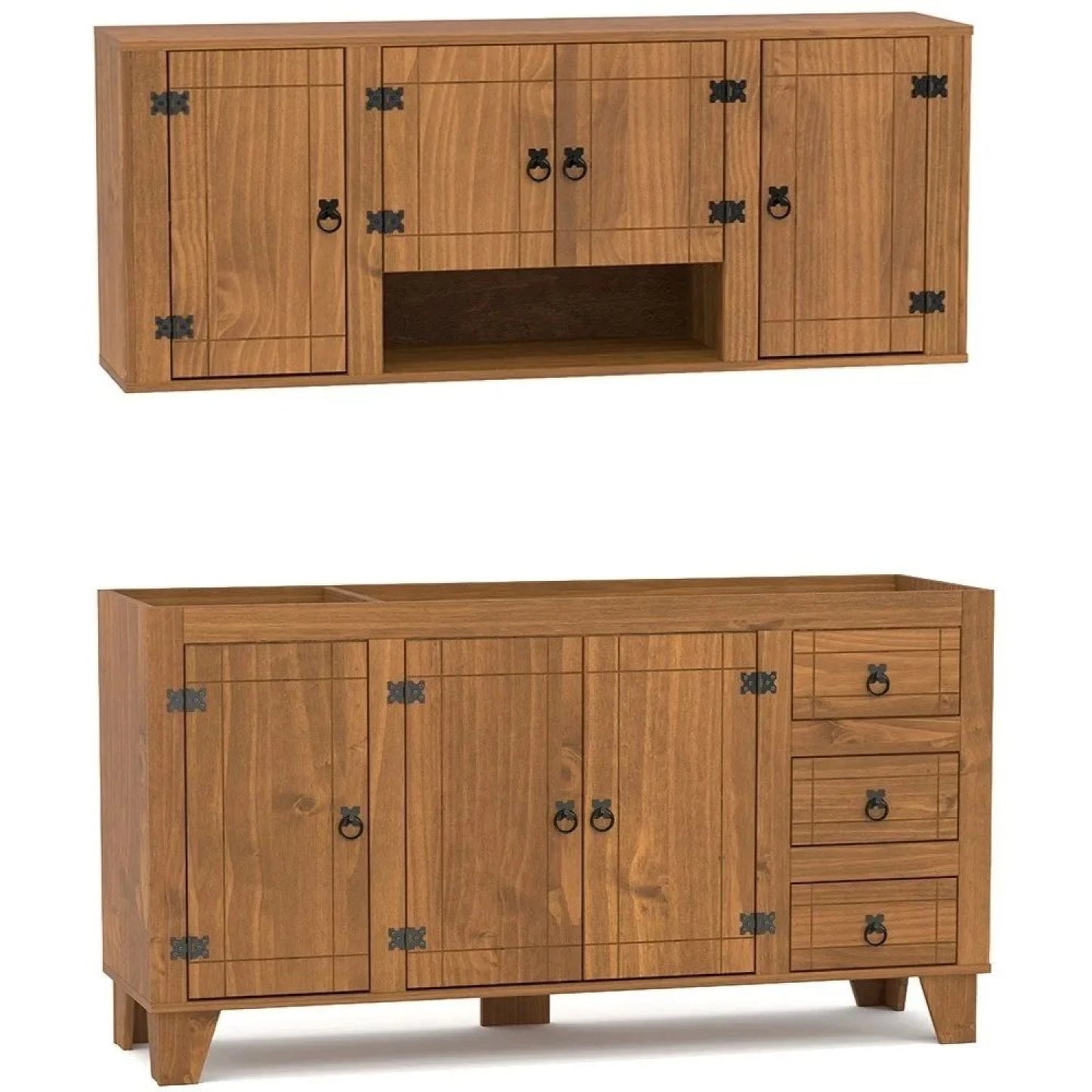 Promo Áereo 4 Puertas + Bajo Mesada Línea Naturale - Roble