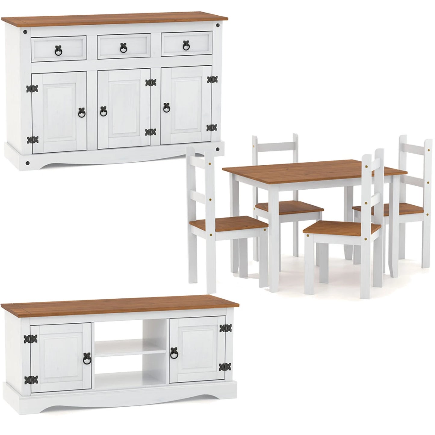 Promo Aparador + Rack de tv + Juego de comedor