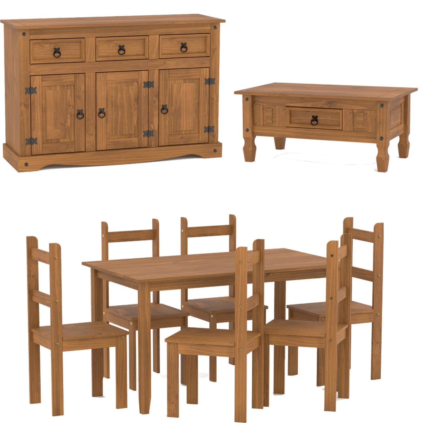Promo Juego de comedor + Aparador + Mesa de living