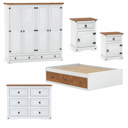 Promo Juego de dormitorio - Ropero + Comoda + 2 Mesa de luz + Cama queen con cajones