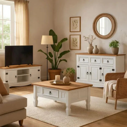 Promo Rack de Tv + Aparador + Mesa Ratona Linea Naturale - ROBLE