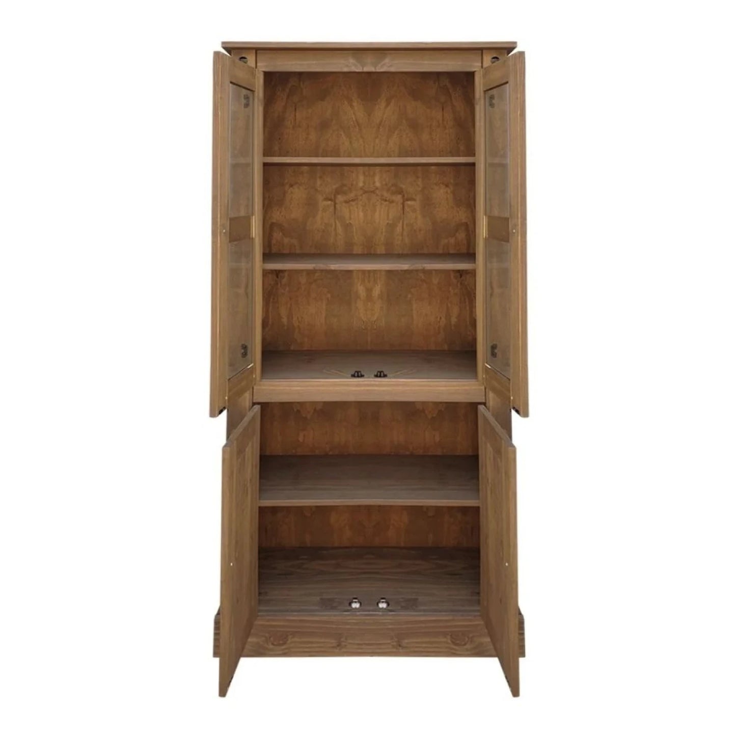 Promo Rack de Tv + Biblioteca con Cristalero Línea Naturale - Roble