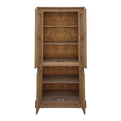 Promo Rack de Tv + Biblioteca con Cristalero Línea Naturale - Roble