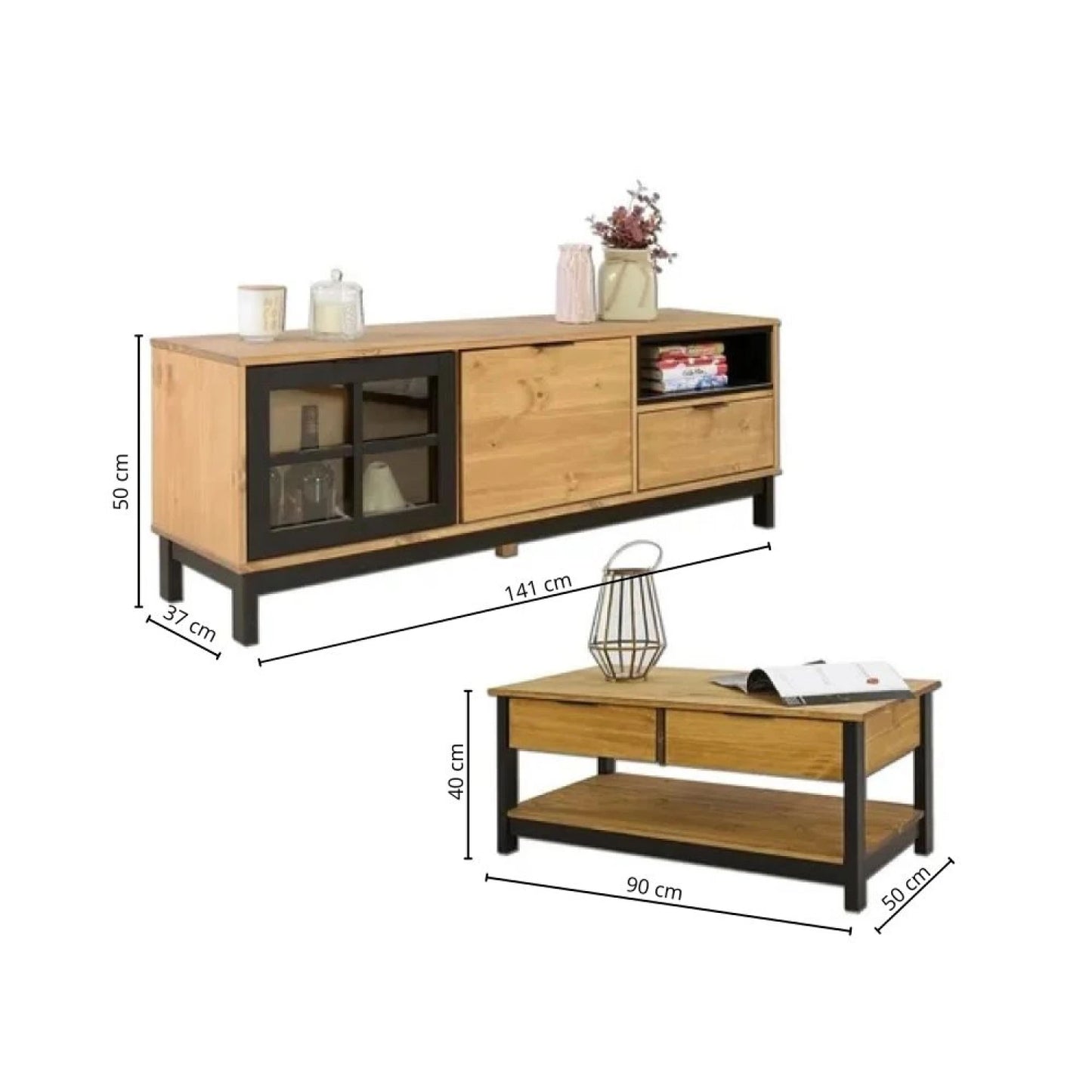 Promo Rack de tv + mesa de living Linea Denise