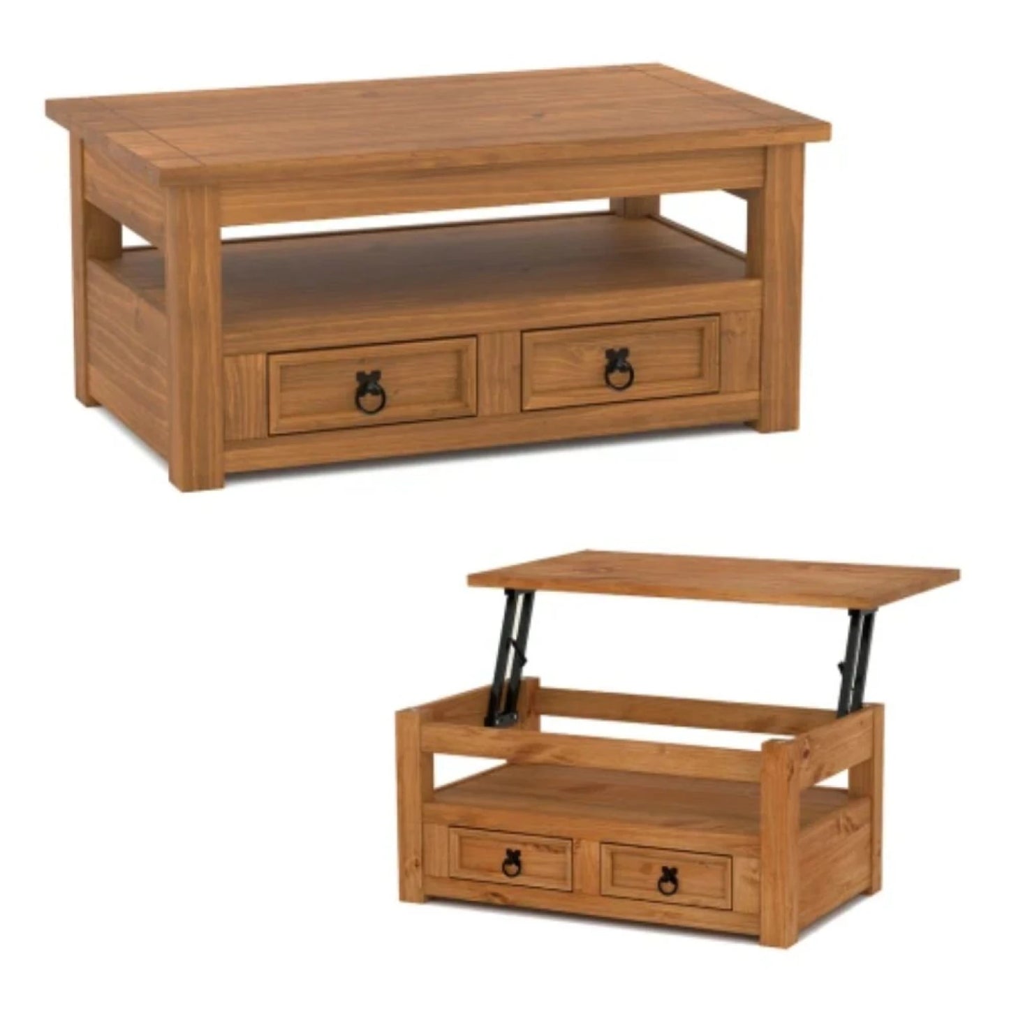 Promo Rack de Tv + Mesa Ratona Articulada Linea Naturale - Roble