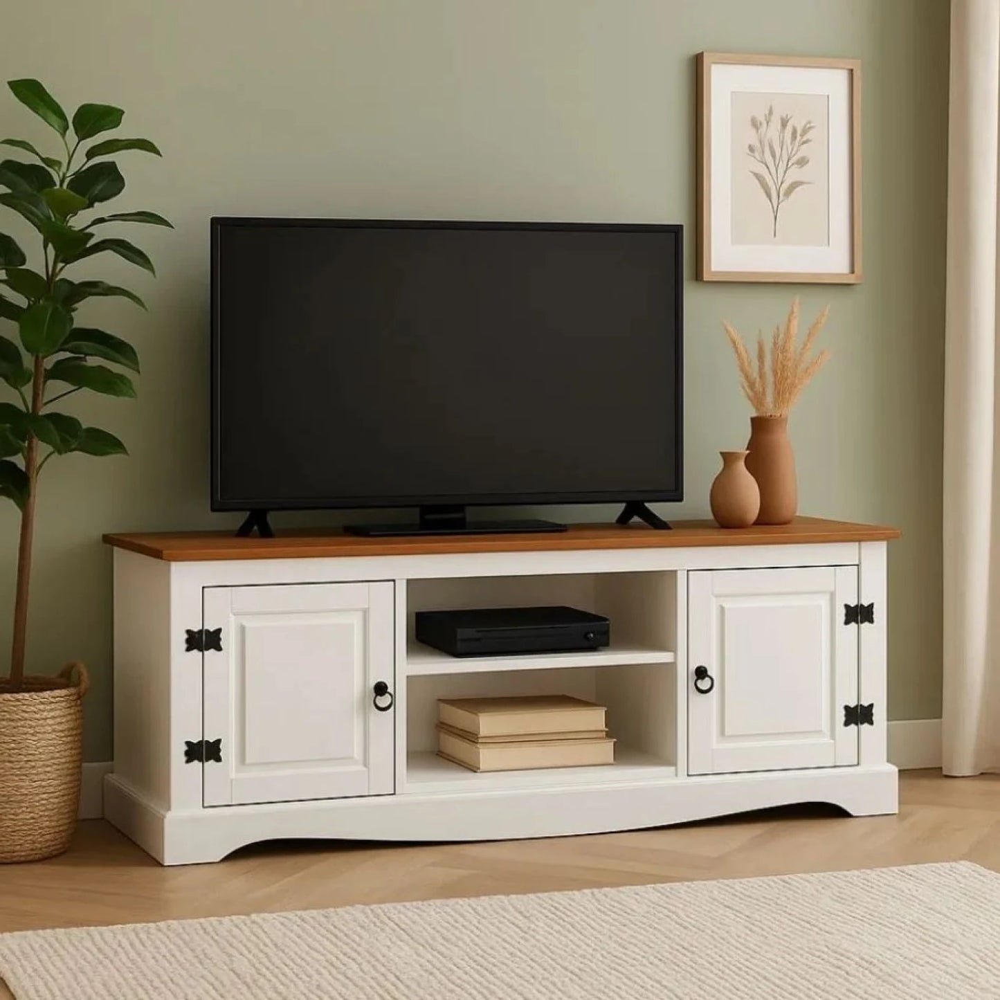 Promo Rack de TV + Paneleros Linea Naturale - Blanco