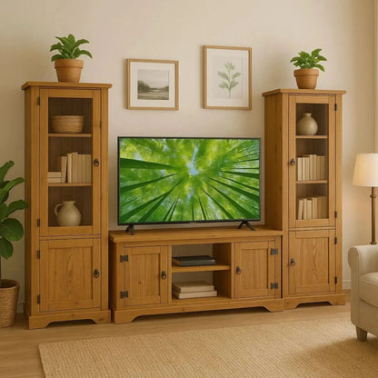 Promo Rack de TV + Paneleros Linea Naturale - Roble