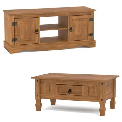 Promo Rack Tv + Mesa de Living Linea Naturale - ROBLE