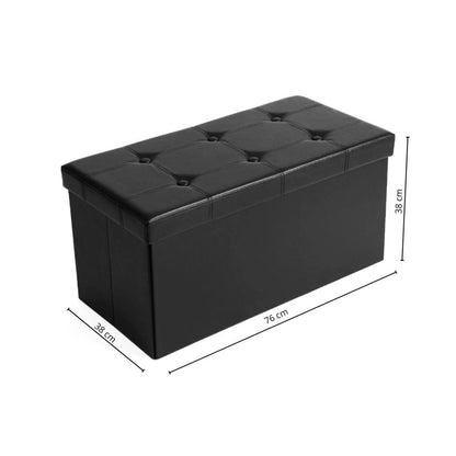 Puff Baul Houston Eco Cuero - Negro