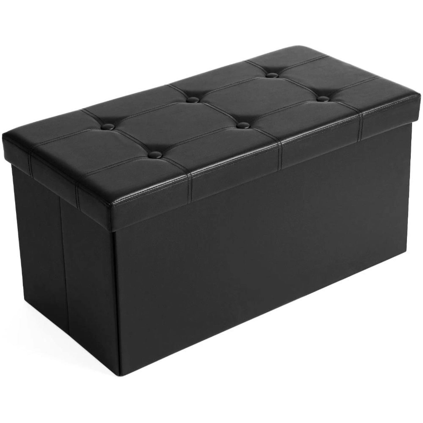 Puff Baul Houston Eco Cuero - Negro