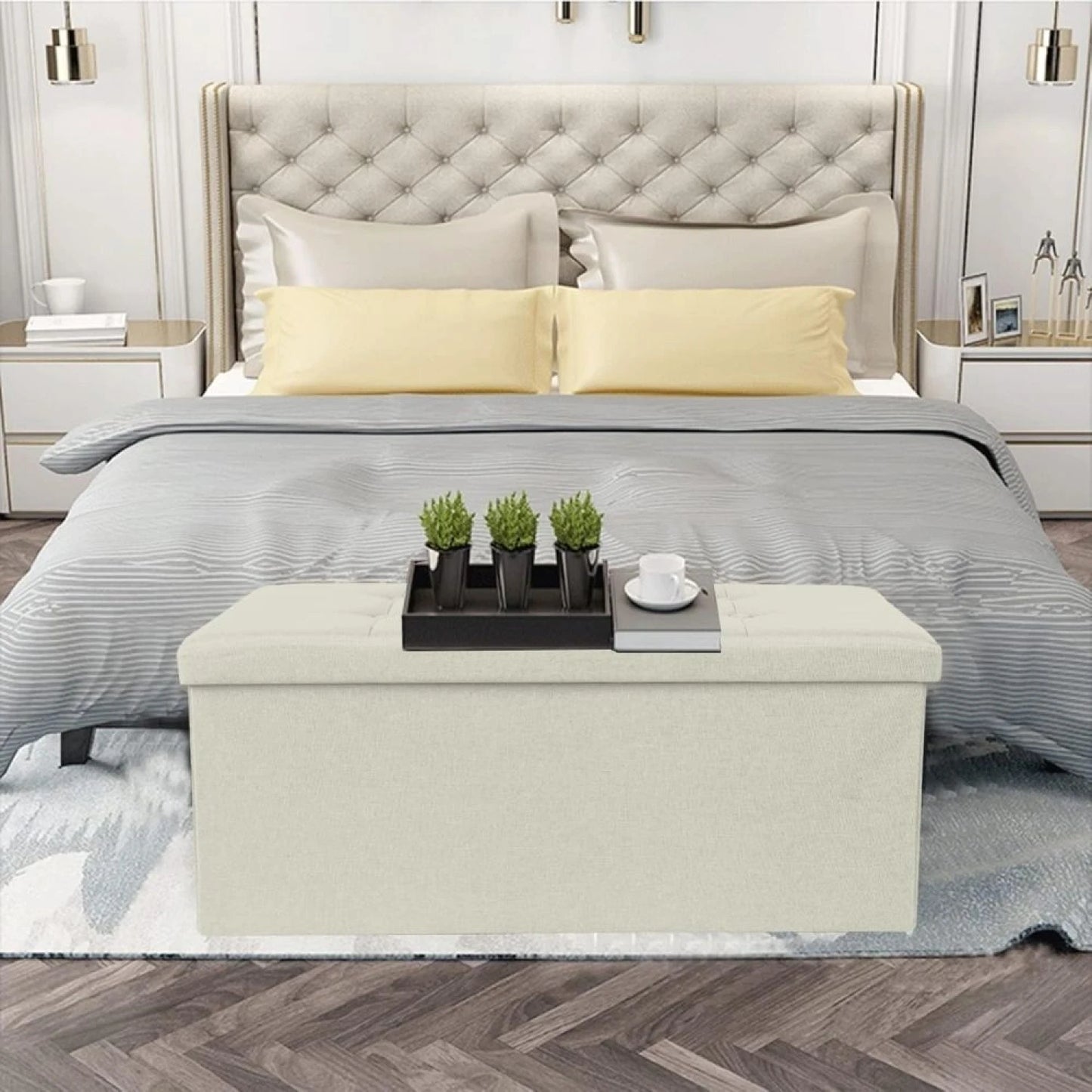 Puff Baul Houston Lino - Gris