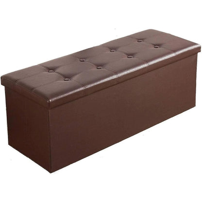 Puff Baul Texas Eco Cuero - Negro