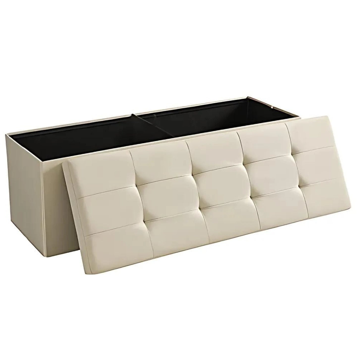Puff Baul Texas Lino - Negro